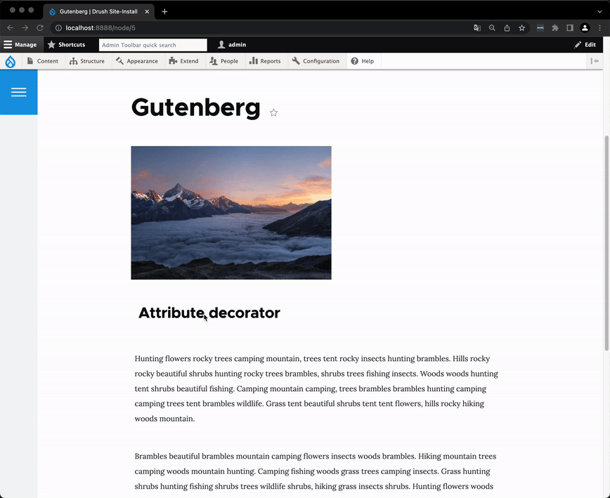 Gutenberg attribute decorator