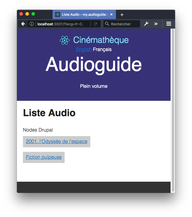 React Audioguide list
